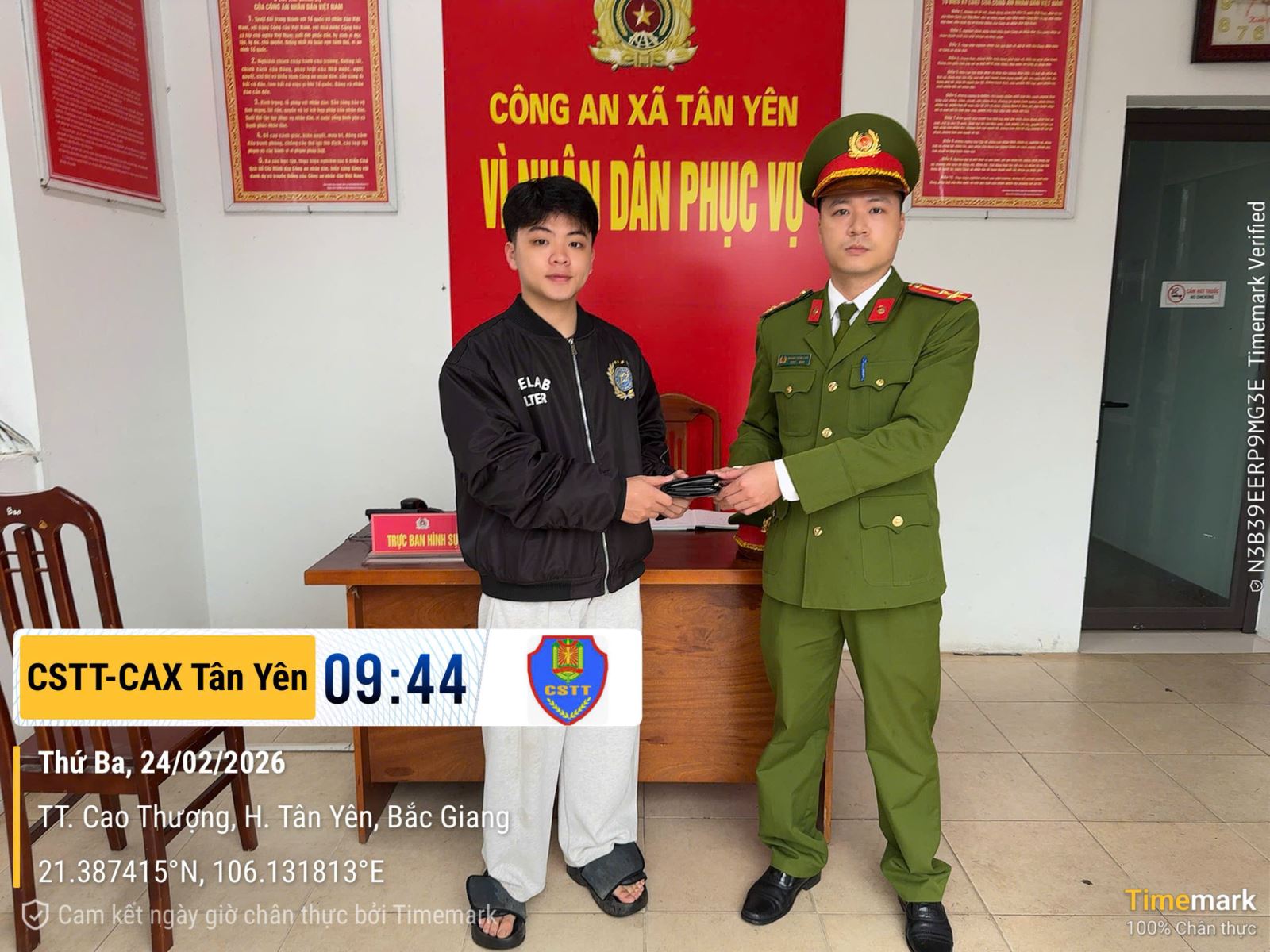 Công an xã Tân Yên lan toả tấm gương người tốt – việc tốt nhân dân dịp đầu xuân năm mới 2026
