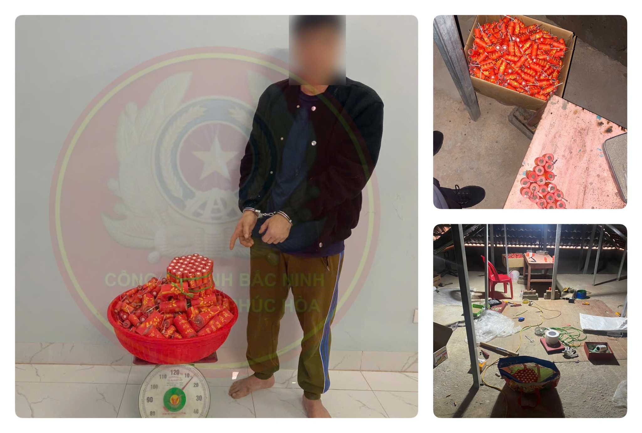 XÃ PHÚC HÒA: BẮT QUẢ TANG ĐỐI TƯỢNG CHẾ TẠO 13,5KG PHÁO NỔ TỰ CHẾ 