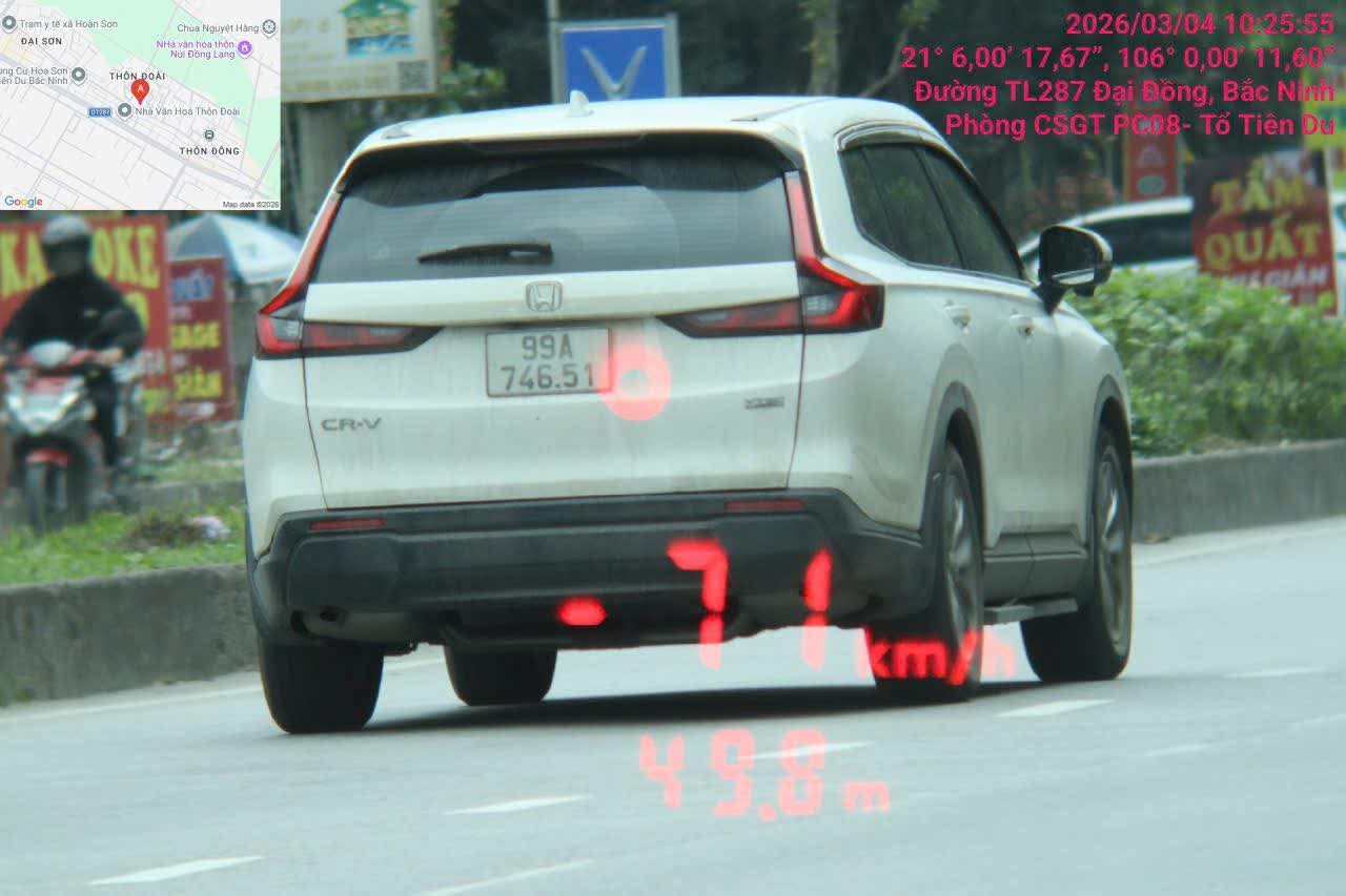 Danh sách 882 trường hợp dính phạt nguội tốc độ tại Bắc Ninh từ ngày 02/3 đến 08/3