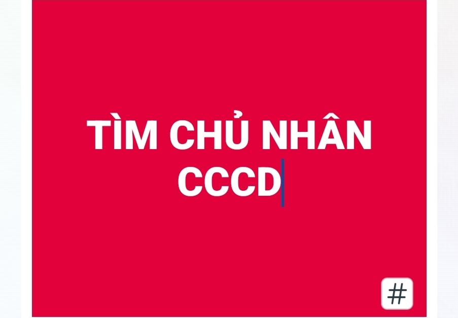 TÌM CHỦ NHÂN GIẤY TỜ